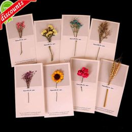 Upgrade 10 Pieces/Set Dried Flowers Envelope Greeting Cards Wedding Invitations Handwritten Postcards Gift Cards Thank You Cards