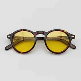 Sunglasses Night Vision Glasses Goggles Man Johnny Depp Woman Blue Yellow LEMTOSH Vintage Acetate Round Driver Shade240u