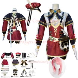 Anime Costumes Game Genshin Impact Charlotte Cosplay Costume Full Set Uniform Outfit Cosplay Charlotte Costume With Hat XS3XL In Stock 231208