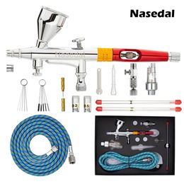 Nasedal Airbrush Gravity Dualaction Spray Gun 9cc Paint Nail Makeup Tattoo Art DIY Tool 02mm0m05mm 231229