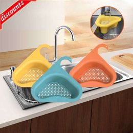 Upgrade Kitchen Sink Strainer Leftovers Drain Basket Soup Waste Strainer Multifunctional Hanging Fruit Vegetable Drainer Gadget