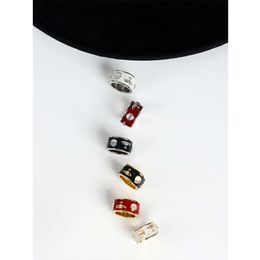 Designer high quality Empress Dowager Vivian's Enamel Glazed Women's Light Luxury Ring, Same Style Saturn Ring