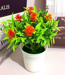 Chic Realistic Artificial Flowers Plant In Pot Outdoor Home Office Decor Gifts16756403