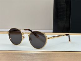 New fashion design men sunglasses BOULEVARD round K gold frame popular and generous style high-end outdoor UV400 protection glasses