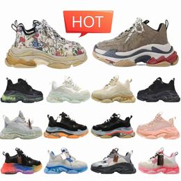 Designer shoes Triple Clear Sole Sneakers Casual Shoe Black White Grey Red Pink Blue Royal Neon Green Navy Platform balenca shoes Trainers m314#