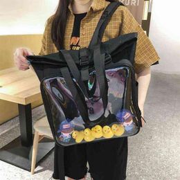 Female Clear Big Ita Bag Backpack With Ducks Large Display Layer School-Bag Women Backpack Girl's ItaBag 2 Colours H10298105 Y258J