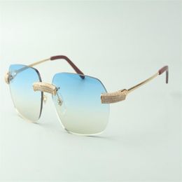 Designer sunglasses 3524024 with micro-paved diamond metal wires legs glasses Direct s size 18-140mm3409