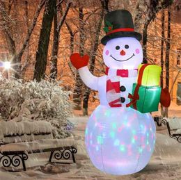 150180cm LED Light Inflatable Model Christmas Snowman Colorful Rotate Airblown Dolls Toys for Holiday Household Party Accessory 27412512