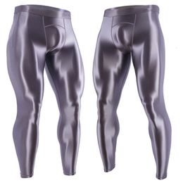 Men S Oily Pantyhose Compression Pants Quick Dry Fit Sportswear Running Tights Legging Fiess Training Sexy Sport Gym Leggings