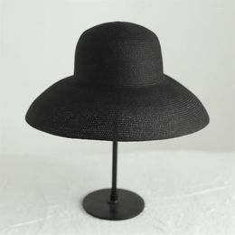 Wide Brim Hats Straw Hat Female Summer Big French Sunscreen Hepburn Wind Sun Beach Fisherman Foldable FemaleWide Wend22201S