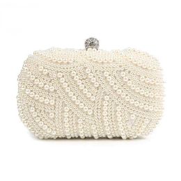 Pearl Clutch Bags Women Purse Ladies white Hand Bags Evening Bags for Party Wedding black Shoulder Bag Bolsa Feminina 211021255S