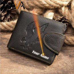 Wallets MVA Engrave Mens Fashion Small Wallet Men Genuine Leather Card Vintage Male Cartera Pocket Money Bag 7288284k