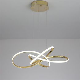 Chrome Gold Plated Modern led pendant lights for dining room kitchen Room Led pendant lamp 90-260V293L