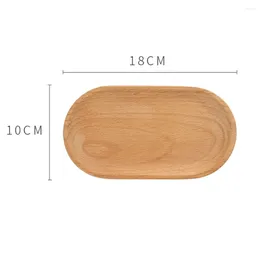 Plates 1pcs Tableware Solid Wood Round Dessert Plate Wooden Tray Snack Dried Fruit