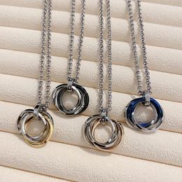 Pendant Necklaces Hipster Men And Women Three Rings Ring Personality Simple Hip-hop Couple Ins Net Red Jumper