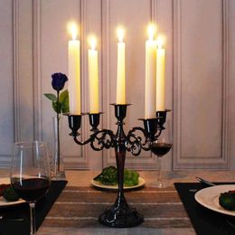 Candle Holders 35Arm Metal Plated Candle Holders Retro Candelabra European Style Simple Romantic Candlestick Pillar Wedding Party Centerpiece 231208