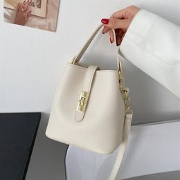 Evening Bags Fashion Small Bucket Bag Ladies Beige Yellow Shoulder Casual Messenger Mini Handbag Solid Colour Mobile Phone Party271U