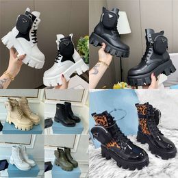 Top Women Designers Boots Ankle Martin Boot Pocket Black Bootss Nylon Military Shoes Inspired Combat Boots With box Size 35-45
