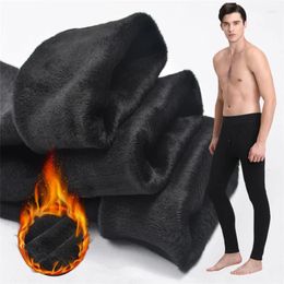 Men's Thermal Underwear For Men Winter Long Johns Thick Flce Leggings Wear In Cold Weather Big Size XL To 6XL