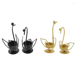 Candle Holders Swan Iron Holder Metal Stand Tall Dining Table Decor Wedding Lovers Wrought Bracket Durable