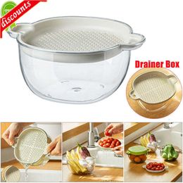 Upgrade New Kitchen Vegetable Drainer Plate Hangable Food Fruit Washing Drainer Bowl Box Snacks Storage Box Home Organiser Container