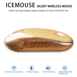 Mice Wooden Wireless Mouse Adjustable 1600DPI Optical Gaming Mouse Wireless Home Office Game Mice for PC Computer Laptop 231208