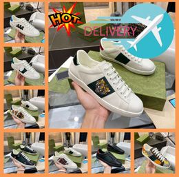 With Box Casual Shoes Bee Ace Sneakers Low Womens Shoe Sports Trainers Designer Tiger Embroidered Black White Green Stripes walking Mens Women YT112