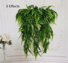 Decorative Flowers Wreaths Boston Ferns Artificial Persian Rattan Fake Hanging Plant Faux Greenary Vine Resistant Plants For Wal8304781