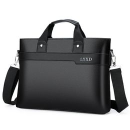 Jun Briefcase Shoulder Bag Handbag Laptop Men's Leather Folder For a4 Documents Designer Tote Chain Business Travel Messenger2321