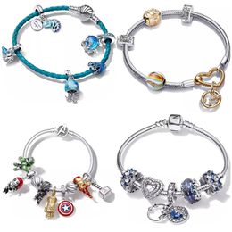 Designer-Schmuck-Armband-Set für Damen, 925er-Sterlingsilber, modischer Party-Spinne-Anhänger, DIY, passend für Pandoras Kronen-Armband, hochwertige Geschenke mit Originalverpackung