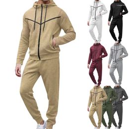 Men's Tracksuits 2 Piece Set Streetwear Sport Running Jogger Suit Men Tracksuit US Size Custom Logo 85% Polyester Pullover Leisure