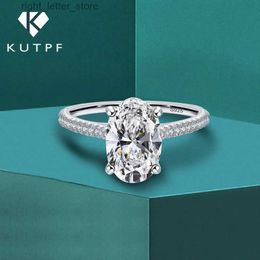 With Side Stones 3 Oval Cut Moissanite Diamond Ring for Women with Certificate 925 Sterling Silver Engagement Rings Promise Wedding Band YQ231209