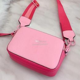 2023 Designers Messenger Bag For Women Crossbody Camera Bag Leather Double Zip Colour Matching Casual Wide Strap Shoulder Bags287Z