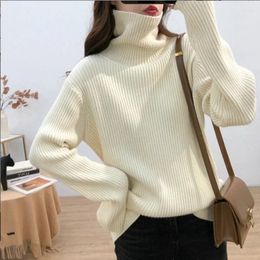 Women's Sweaters Turtleneck Sweater Korean Autumn Winter Woolen Solid Thick Fashion Versatile Long Sleeve Knitted Pullovers
