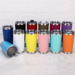 20OZ Tumbler Matt Stainless Steel Mug Car Cup With Lid Beer Coffee Mugs Vacuum Water Bottle Drinkware296o