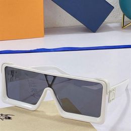 Womens sunglasses Z1255 white neo-classic square contrast metal S-lock hinged bevel pile head iconic letter temple upgrade without242g