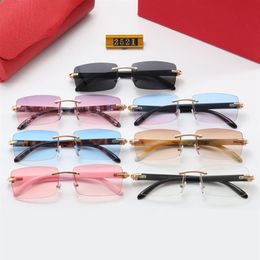 Fashion Millionaire Sunglasses For Woman Made in Italy Men Rimless Gold Metal Frame Buffalo Horn Sun Glasses Summer Styles Mens Sp298g