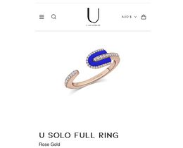 U Los Angeles solo FULL half ring Blue lapis lazuli gold Green malachite platina black Angeles Designer diamond White shell luxury fine jewelry pave signet wedding