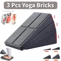 Yoga Blocks 3 Pcs Yoga Bricks Squat Wedge Blocks Slant Boards Adjustable Non-Slip Foot Stretcher for Exercise Yoga Fitness Gym Accessories 231208