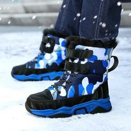 Boots Children Boots Boy Shoes Warm Kids Sneaker Non-slip Rubber Sole Waterproof Outdoor Walking Sports Winter Boy Boot Free ShippingL231209