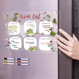 Wall Stickers Fridge Magnet Planner Board Refrigerator Calendar Sticker Reusable Magnetic Schedule Board Acrylic Plan Reminder Kitchen Gadgets 231208