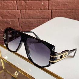 Fashion 163 Sunglasses Legends Shinny Black Gold Grey Gradient Lens 59mm Cool Hip Hop Glasses Sunglasses with Box1777