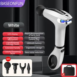 Full Body Massager Professional Massage Gun Extended Handle Electric Fitness Massager Deep Tissue Muscle Massage for Body Back and Neck Pain Relief 231208