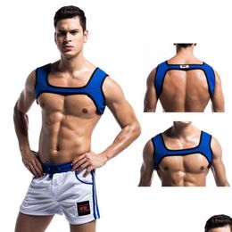 Back Support Man Fitness Essential Neoprene Fit Sports Shoder Strap Strong Muscle Chest Harness Golds Gym Bodybuilding Top Drop Delive Dheab