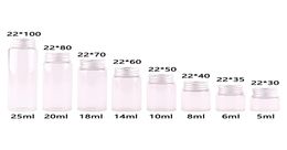 Dia 22mm 5ml 10ml 20ml 25ml Transparent Glass Bottles Cute Jar Vials Terrarium with Silver Screw Lid Wedding Craft 100pcs2412941