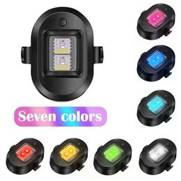 Car New 1x Universal LED Aircraft Strobe Lights Motorcycle Anti-collision Warning Light with USB Charging Turn Signal Indicator