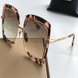 Tortoise Gold Square Sunglasses Brown Gradient Lenses 503 Sun Glasses Women sunglasses Eyewear New with Box233u