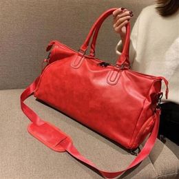 Fashion sports duffle bag red luggage M53419 Man And Women Duffel Bags with lock tag248I