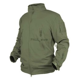 Men's Jackets Men 2023 New Winter Military Fleece SoftShell Jackets Tactical Waterproof Army Coat Combat Clothing WindbreakersL231209