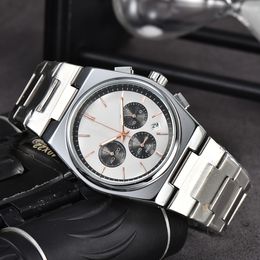 Fashion Full Brand Wrist Watches Men Male Multifunction Steel Metal Band Quartz With Logo Luxury Clock TT 77